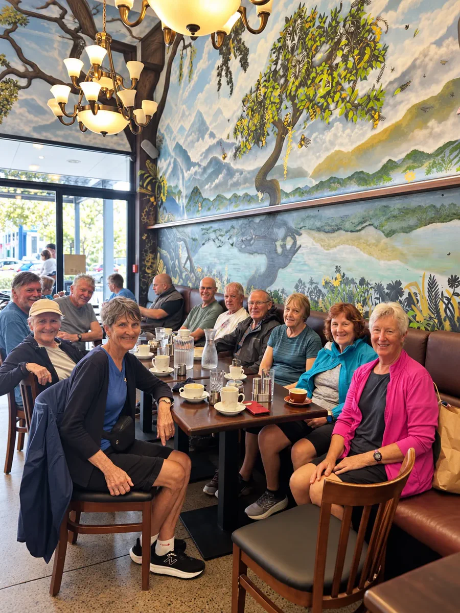 Guests enjoying coffee together inside Zone Cafe