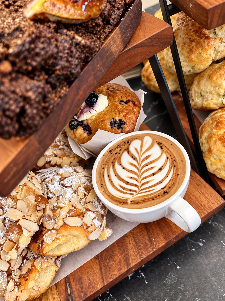 Coffee and assorted pastries at Zone Cafe